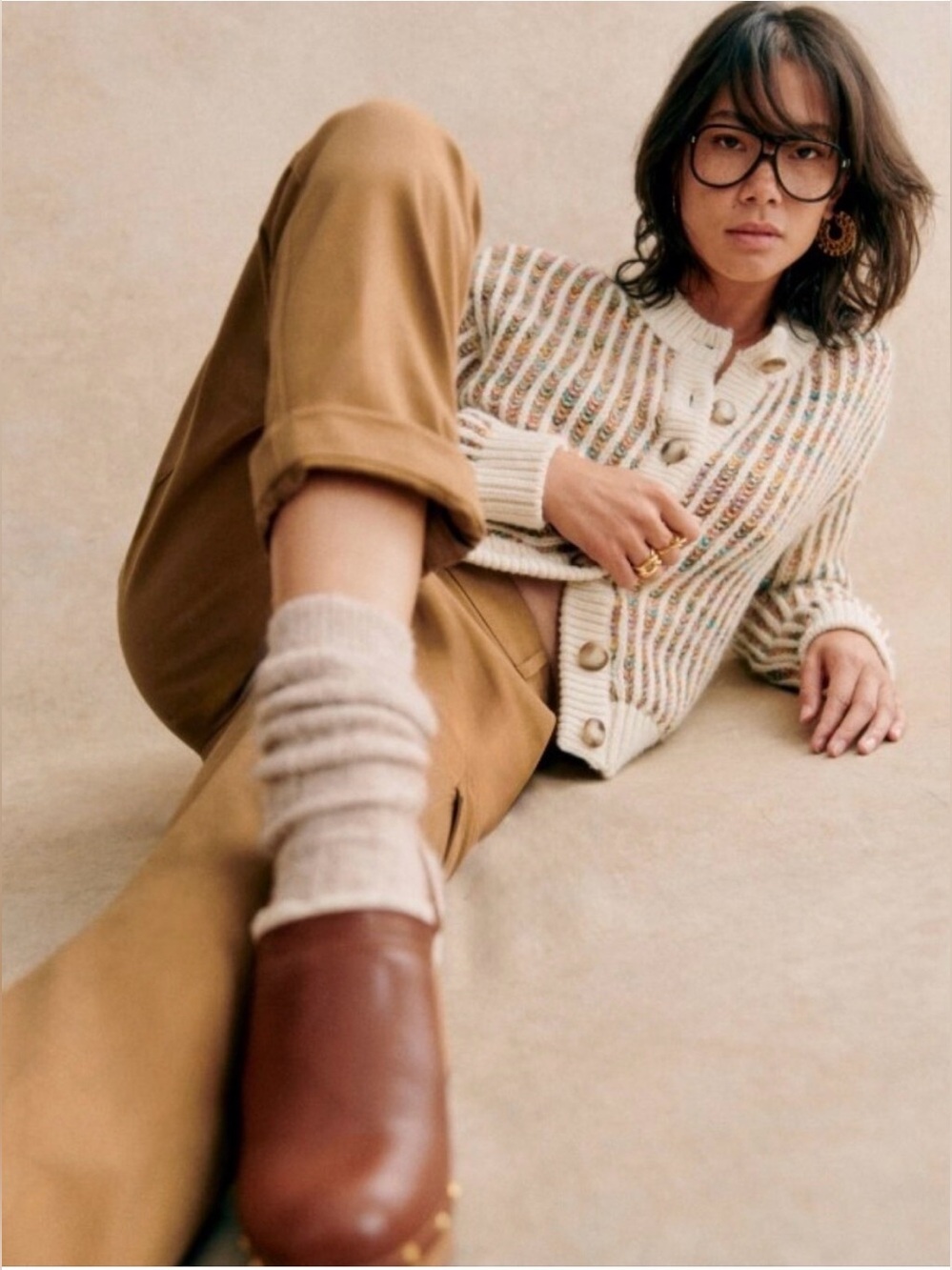 Sezane Randy Jumper in Multicolored Stripes size XS